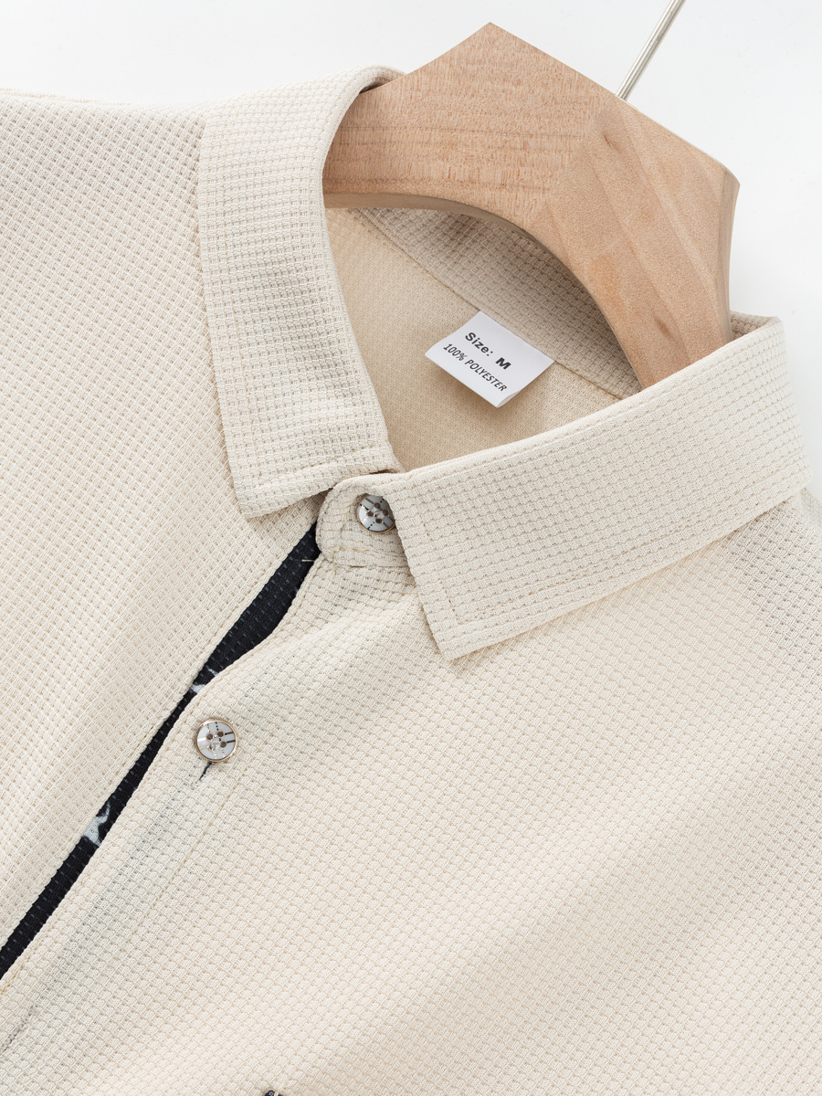 Amerikanisches Herren Strickhemd Mit Kragen Und Druckmuster_voghion.com
