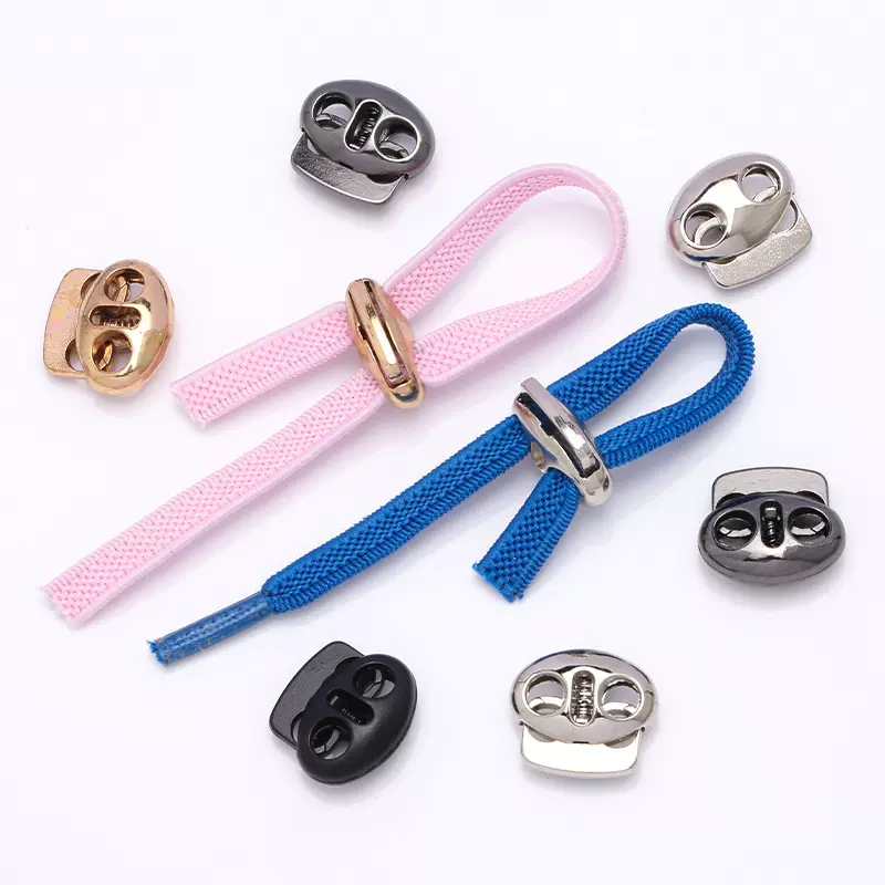 金属猪鼻扣双孔弹簧扣帽衫外套圆形调节扣羽绒服鞋带固定防滑卡扣