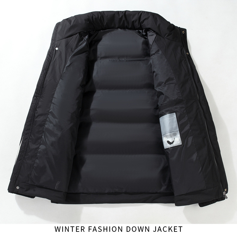 Men's Thick Warm Padded Jacket Stand Collar Casual Winter Coat_voghion.com