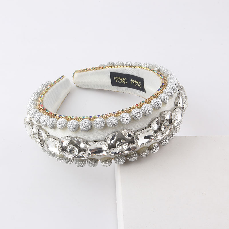 New Baroque Sponge Inlaid With Rhinestones Headband Wholesale Nihaojewelry display picture 3