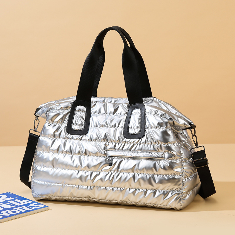 Cross-Border Gym Bag, Travel Bag, Casual Sports Bag, Swimming Yoga Tote Bag, Shoulder Luggage Bag, Large Space Cotton Clothing Bag