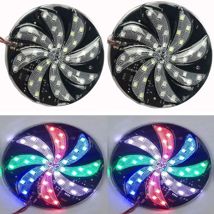 12V Motorcycle and Car Modified Lighting, Flashing Fan Lights, Led Wind Wheel Lights, Windmill Lights, Colorful Lights