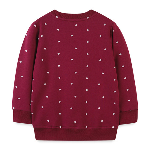 European and American Style Girls' Long-Sleeve Sweatshirt Autumn New Embroidered Children's Sweatshirt Medium Kids Hoodie One-Time Shipping