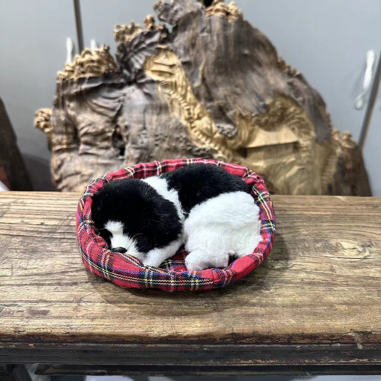 Alfombra de tela de simulación puede llamar perro puede llamar simulación dormir perro decoración juguete regalo lindo novela regalo lindo tesoro