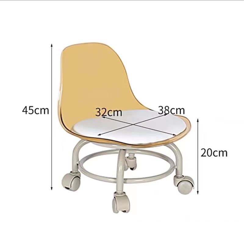 Taburete doméstico pequeño respaldo de ruedas universales banco suave con ruedas red sofá infantil mesa de té silla pequeña polea taburete bajo