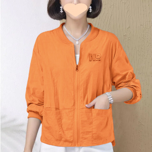Lightweight Short-Sleeve Women's Sun Shirt 2025 Mother's Style Casual Baseball Jacket Small Figure Jacket Top for Summer