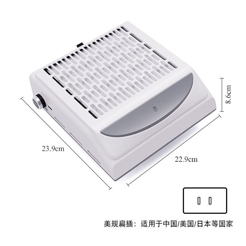 Aspiradora de uñas transfronteriza 100w de alta potencia colector de polvo de uñas velocidad ajustable con almohadilla de mano aspiradora de uñas de escritorio