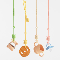 2023 silicone pacifier chain toddler teether toy anti-lost belt baby anti-drop rope extended pacifier clip baby