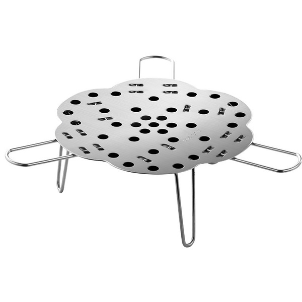 Foldable universal round steamer stainless steel