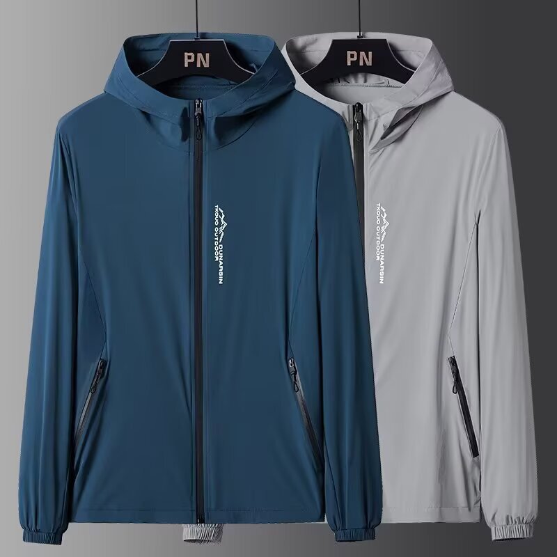Sun Protection Clothing Men's Thin Jacket Summer Ice Silk Ultra-thin Breathable UV Protection Outdoor Skin Sun Protection Jacket for Men