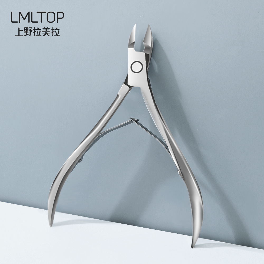 LMLTOP, tijeras para la piel muerta con resorte de doble horquilla, pinzas para la piel de acero inoxidable, herramientas especiales para uñas H813