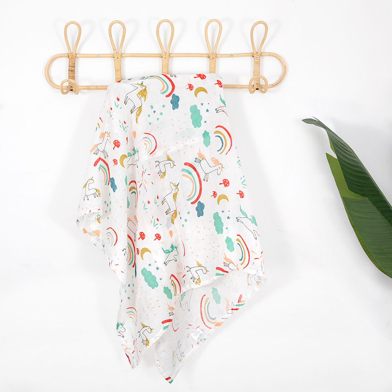 Fibra de bambú impresa toalla toalla de bebé primavera y verano manta Amazon plataforma de comercio exterior explosión