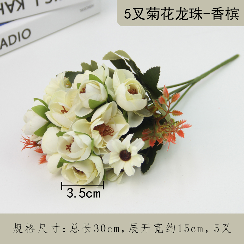 Flor de color de caramelo coreano flor de decoración para el hogar flor de mano flor de boda flor de seda flor artificial