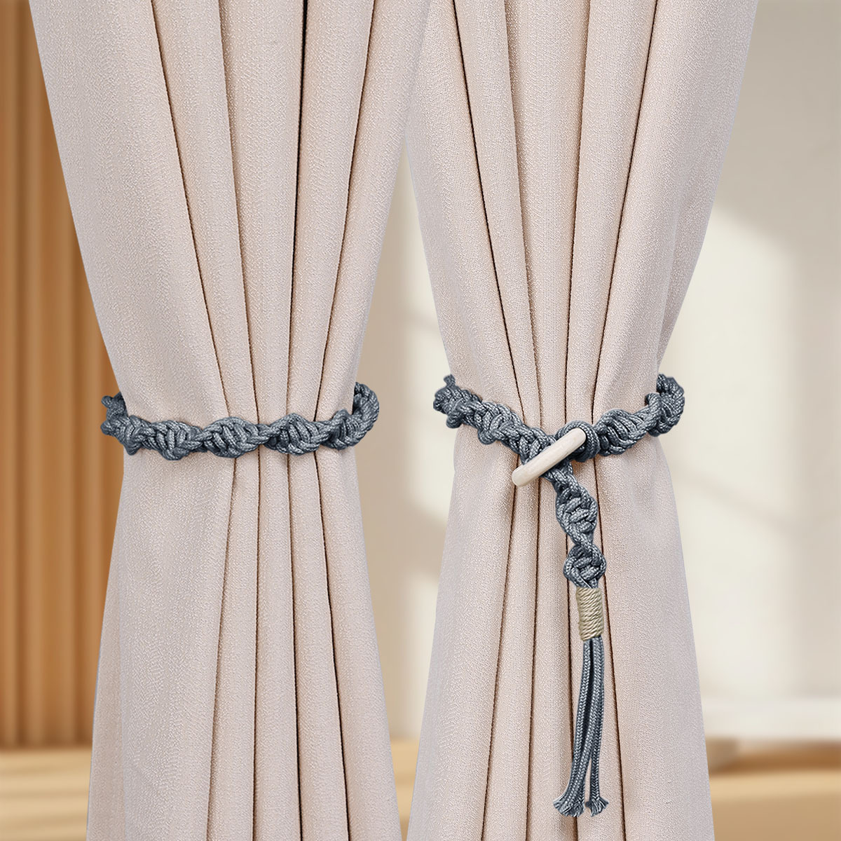 Nuevo transfronterizo cortina de madera tejida a mano cortina de cortina de sala de estar cortina accesorios fábrica directa al por mayor