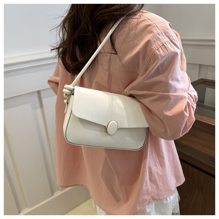 Small Square Shoulder Bag For Women Solid Colour Simple Style_voghion.com