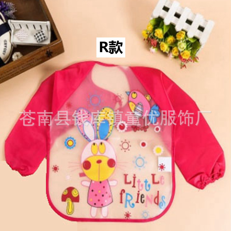 EVA para niños mono de bebé de manga larga a prueba de agua babero bebé sin lavado anti-sucio comer ropa de pintura ropa de babero de arroz