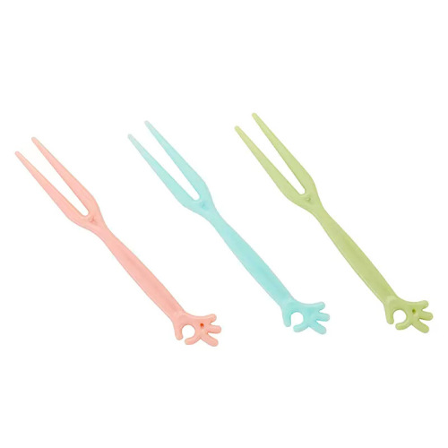 Fruit fork set fruit pick disposable plastic two-tine household fruit cake dessert fork snack fork