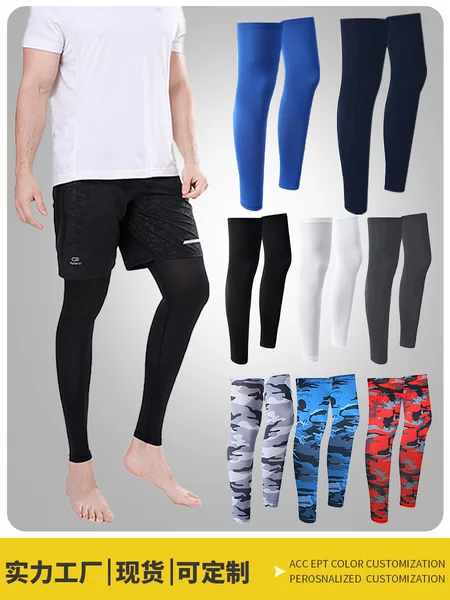 Makino Fox Cycling Sun Protection Leg Sleeves, Ice Silk Anti-Uv Knee Pads, High-Elastic Silicone Anti-Slip Sports Foot Protectors