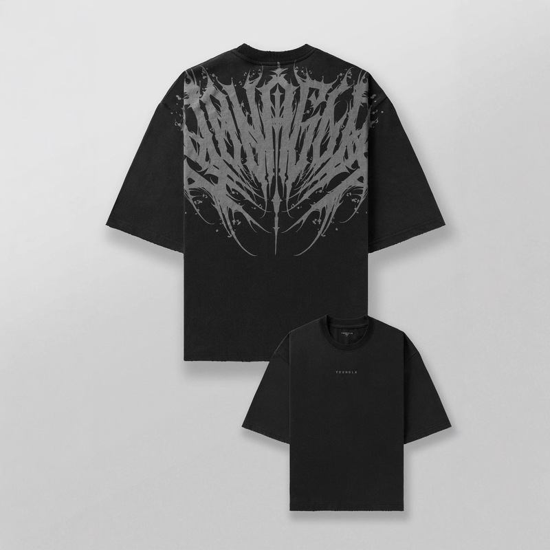 Youngla Men's Oversized T-Shirt Jogging Sports Fitness Round Neck Short-Sleeved Casual T-Shirt Moisture-Wicking Trendy Brand