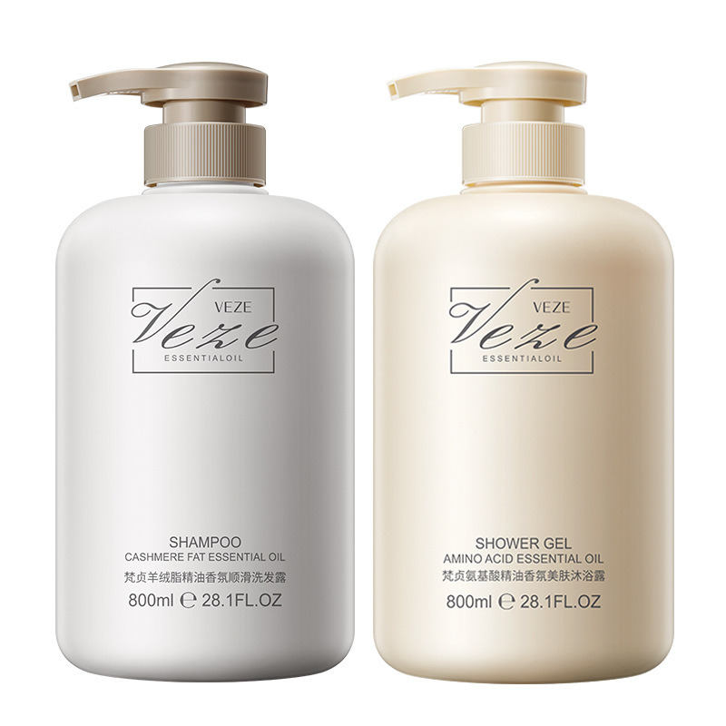 Champú Suave con Aceite Esencial de Cachemira Fanzhen, Champú Refrescante e Hidratante, Gel de Ducha