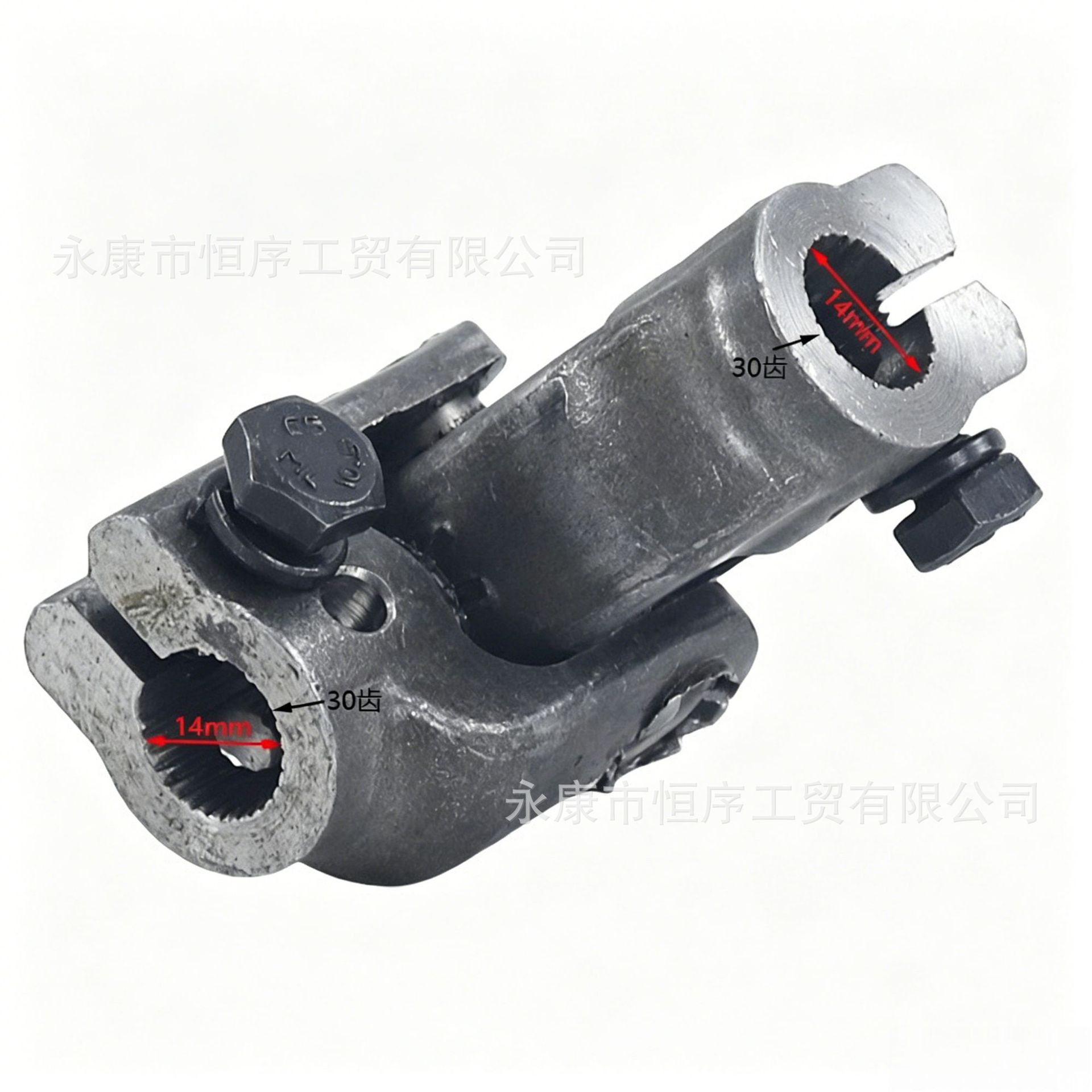 Go-Kart Parts Modification Four-Wheel Beach Vehicle Steering Wheel Connection Head Steering 30-Tooth Spline 14mm Universal Joint