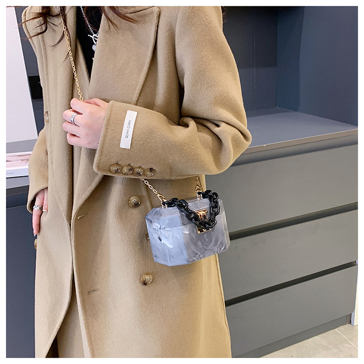 Women's Small Arylic Solid Color Vintage Style Classic Style Square Lock Clasp Box Bag display picture 31
