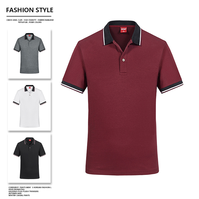 Papa de verano polo para hombre de manga corta nuevo color sólido de mediana edad con tapa de camiseta casuales de algodón