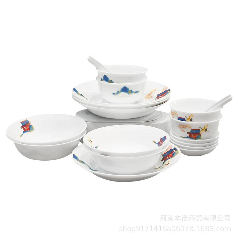 Corning Ice Extract Exquisite Prosperity Minghe Tableware 20-Piece Set Corning Bowl and Plate Set Cb-Bssm20/Kz/Ls Corning Ice Extract Exquisite Prosperity Minghe Tableware 20-Piece Set Corning Bowl and Plate Set Cb-Bssm20/Kz/Ls