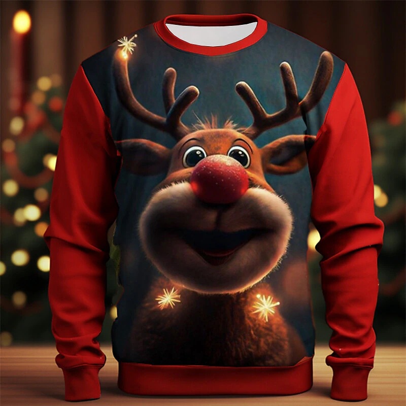 Cross-border New Christmas Halloween Crewneck Sweatshirt 3D Digital Printing Men's and Women's Fashion Sports Long Sleeve Sweatshirt Coat