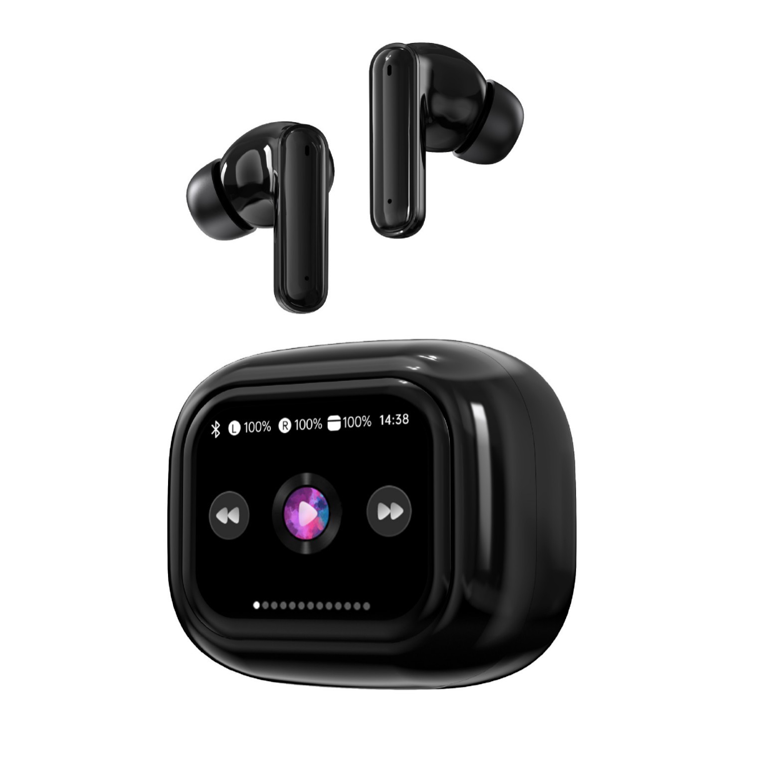 Nuevos auriculares Bluetooth inalámbricos con pantalla a color ENC con reducción de ruido, auriculares inteligentes con alta calidad de sonido en la oreja, duración de la batería de larga duración