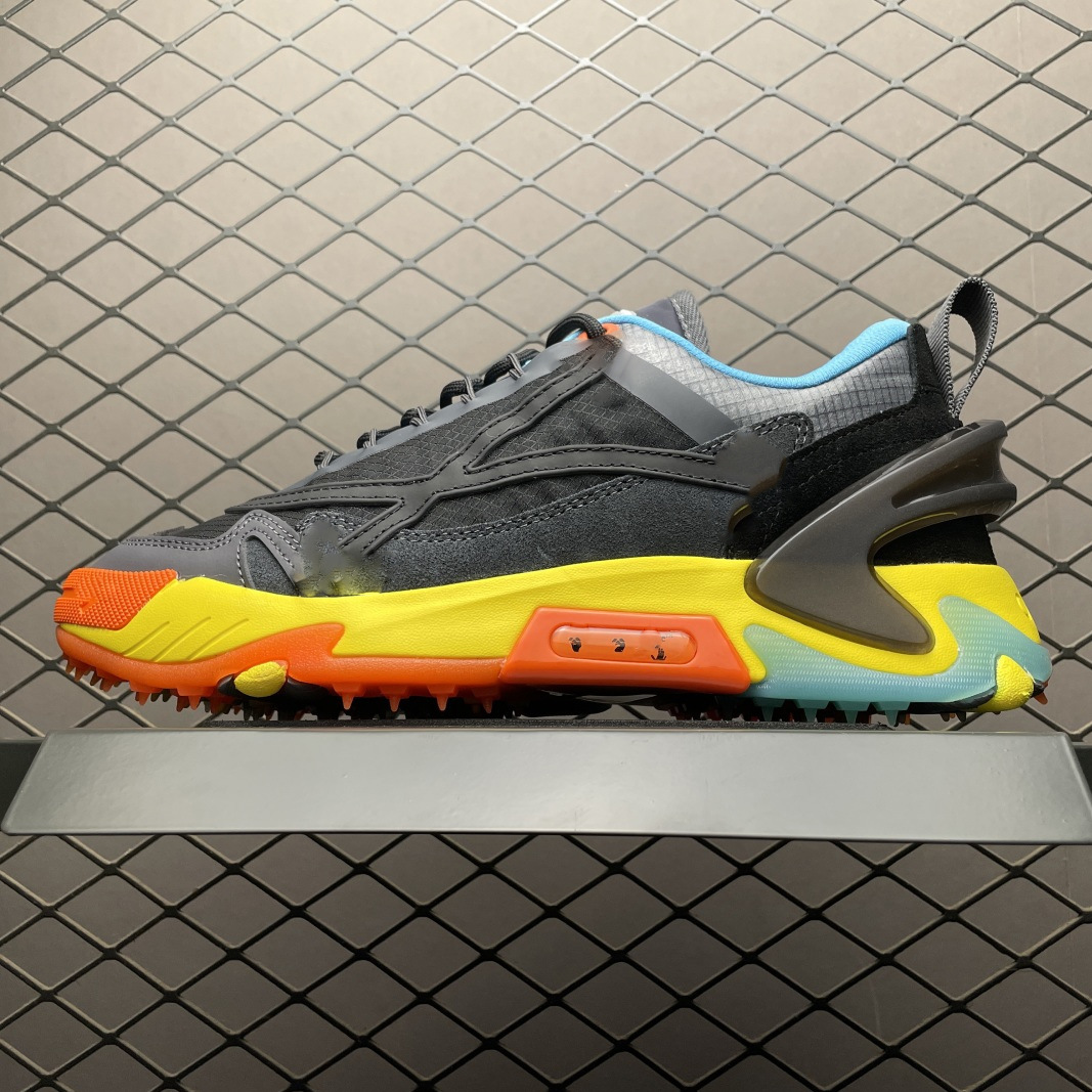 High-Quality Off Arrow Shoes with Multi-Color Patchwork, Functional Style Dad Shoes, American Retro Trendy Shoes, Unisex Trail Running Shoes