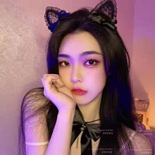 万圣节发饰~性感可爱猫咪黑色蕾丝发夹发箍韩国时尚网红气质头箍