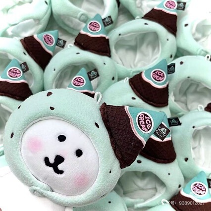 Macaron Ice Cream Headgear Chiikawa 10cm Doll Thin and Delicate Cotton Doll Clothes Self-Deprecating Bear Hat Pendant