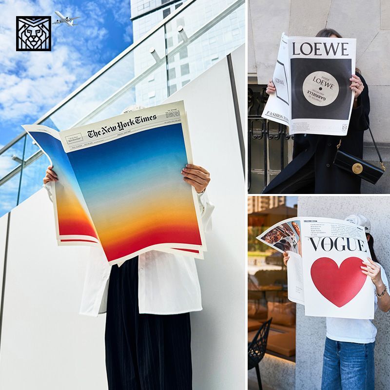 Ins English Newspaper Photo Props Photo Wedding Pose Photography Big-Name Fashion Background