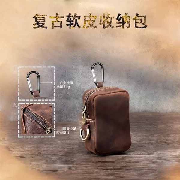 Original Pu Leather Cosmetics Bag, Coin Purse, Card Holder, Belt Bag, Running Sports Mini Hanging Bag, Casual Key Bag
