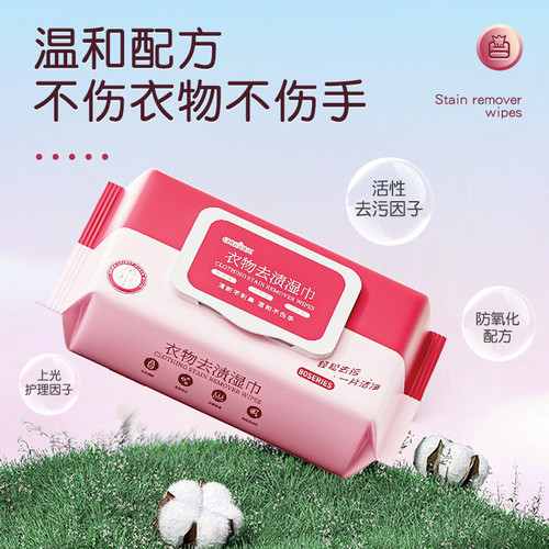 Online influencer-approved stain-removing wipes—specifically designed for down jackets, no-rinse, oil- and stain-removing wipes, dry-wipe wet tissues—wholesale.