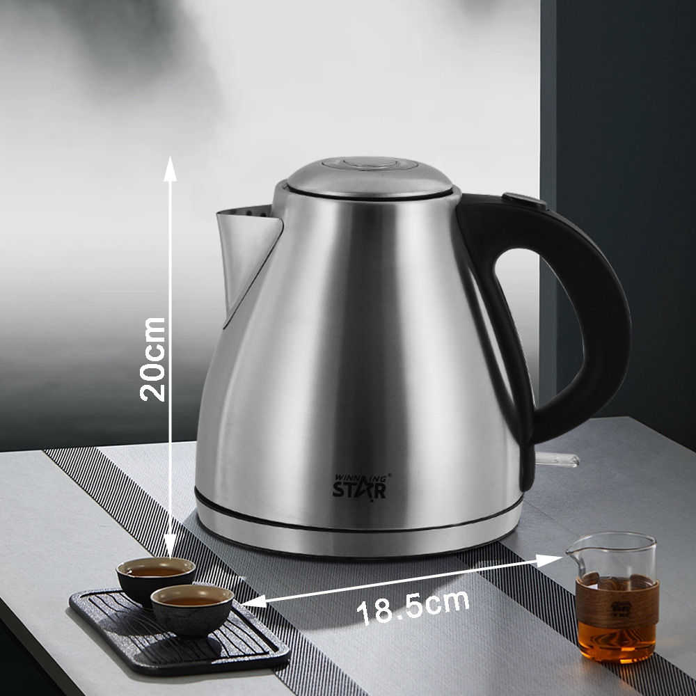 Estrella ganadora transfronteriza 1.2L francés de acero inoxidable hogar pequeño anti-seco quema hervidor de agua Hervidor eléctrico