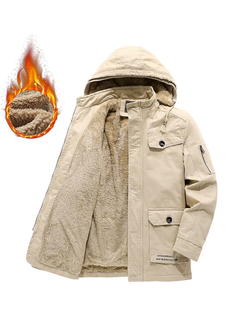 Chaqueta Térmica de Algodón para Hombre de Algodón, Forro Polar, Acolchado Térmico para Invierno