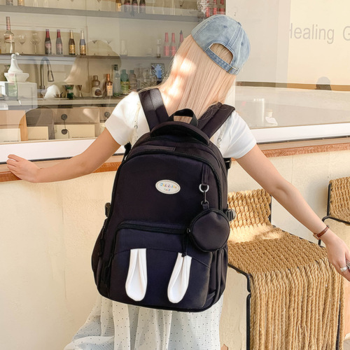 Cross-border distribution of new high-quality Japanese-style Instagram fresh and sweet cute rabbit backpack for girls, large capacity double shoulder bag