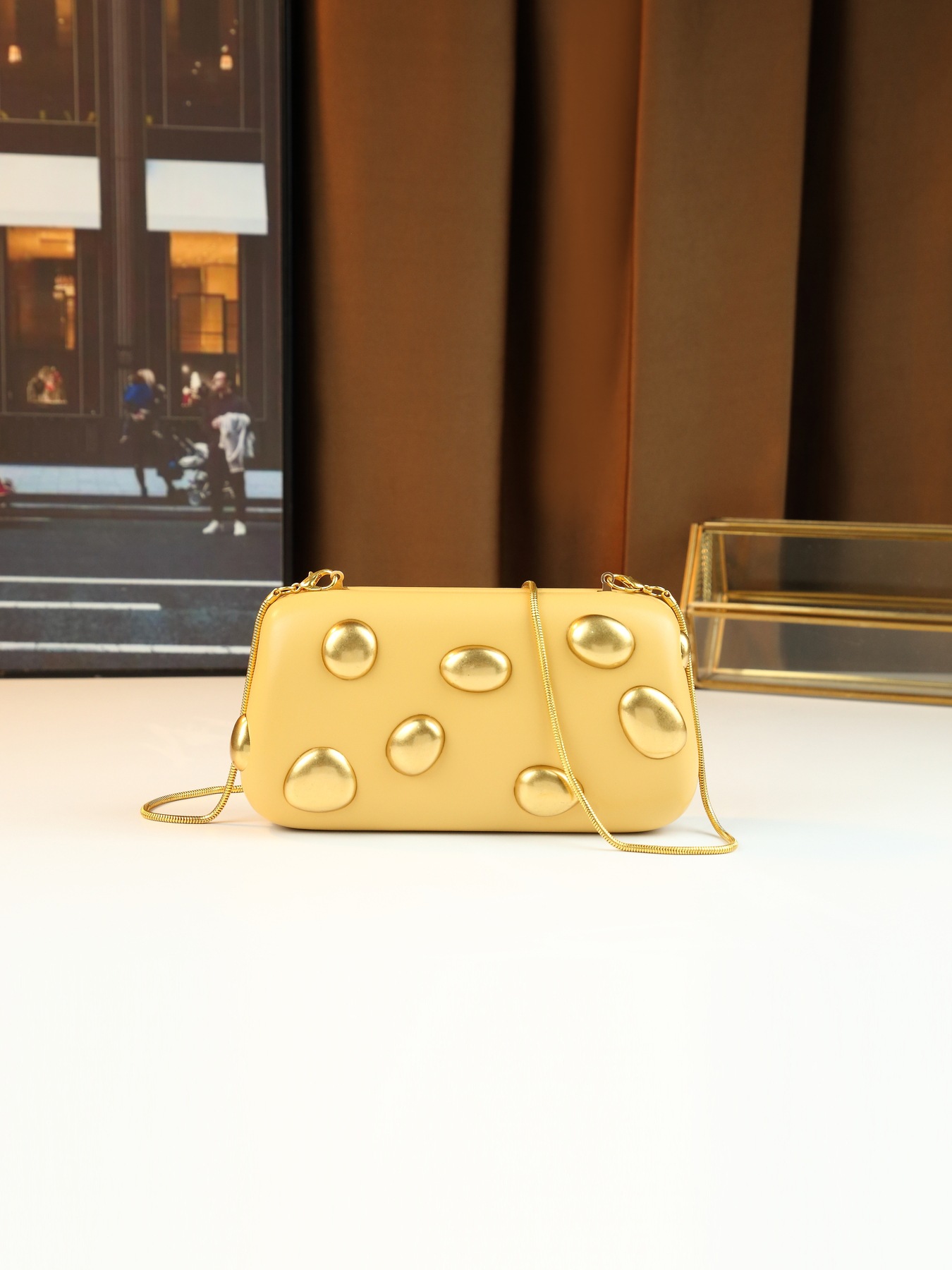 Borsa a tracolla box a pois elegante borsa minimalista per donna_voghion.com