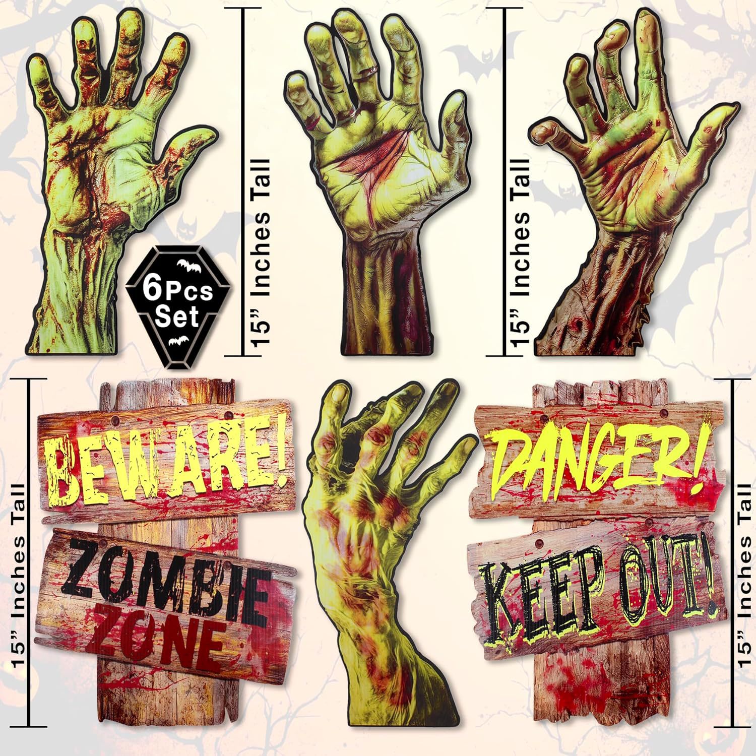 Logotipo de Halloween Zombie Garden Decoración de Horror Garden Decoración de fiesta de Halloween