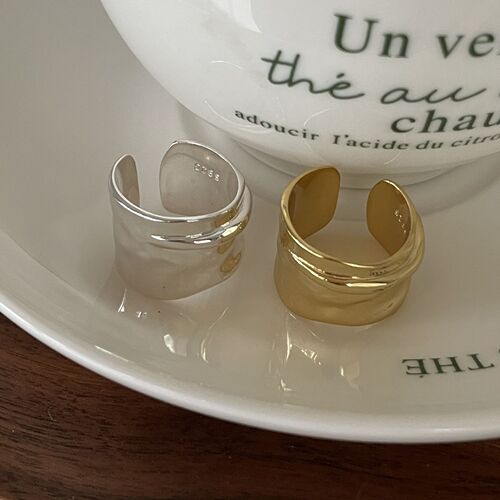 Fan Zhiqiao European and American 925 sterling silver heavy industry wide ring hand jewelry for women minimalist female design ins internet celebrity ring