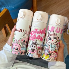 高颜值保温保冷LABUBU304不锈钢保温杯学生轻便双饮水杯弹跳杯无