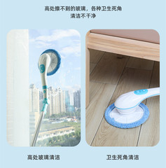 Cross-border high-level glass cleaner U-shaped electric wireless retractable bending automatic multi-function cleaning exterior window mop