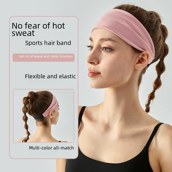 Cross-Border Running Fitness Antiperspirant Headscarf Sweat-Absorbent High-Elastic Yoga Sports Hairband Headband High-Elastic Hairband Headband for Women