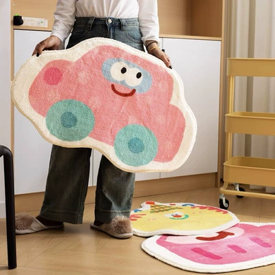 Room Balcony Decorative Floor Mat, Avtomobil döşəmə paspasları - polka-dot-pink-car-26-4060cm-thickened