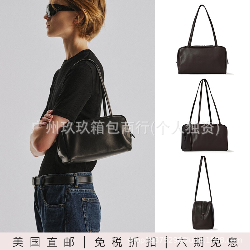 the row new water-dyed sheepskin Astra small bowling bag, minimalist style briefcase, shoulder bag, and underarm bag