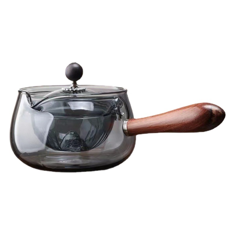 Nueva olla Xiaoyao 360 grados de vidrio borosilicato giratoria fabricante de té de vidrio juego de té traje hogar tetera