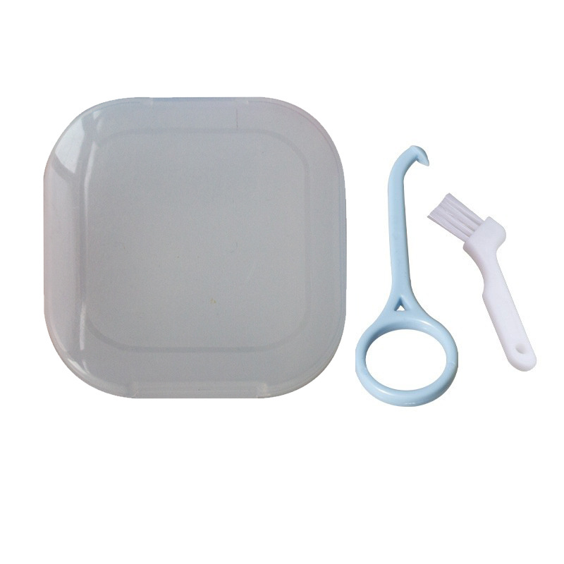 Caja de retención dental Caja de almacenamiento de brackets portátil Caja de retención de brackets extractor de cepillo Caja de almacenamiento de brackets transparente