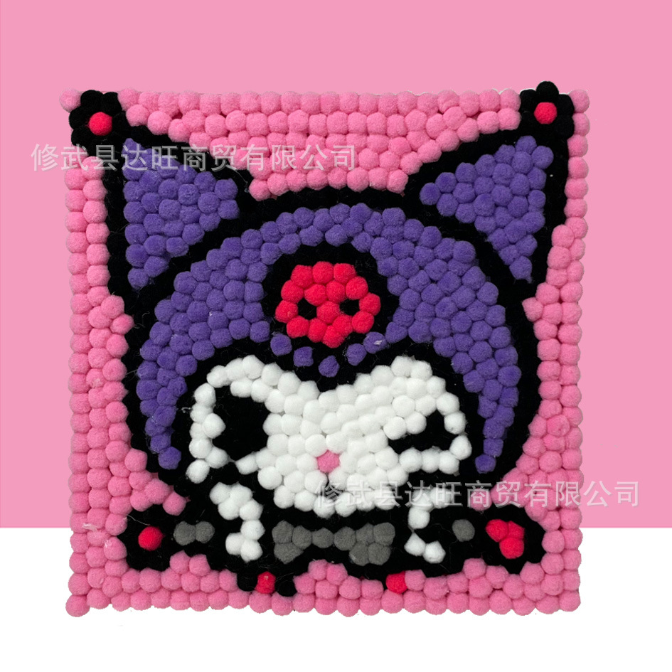 MQH20-004 / 20*20cm (wooden frame + canvas + hair ball + tweezers)
